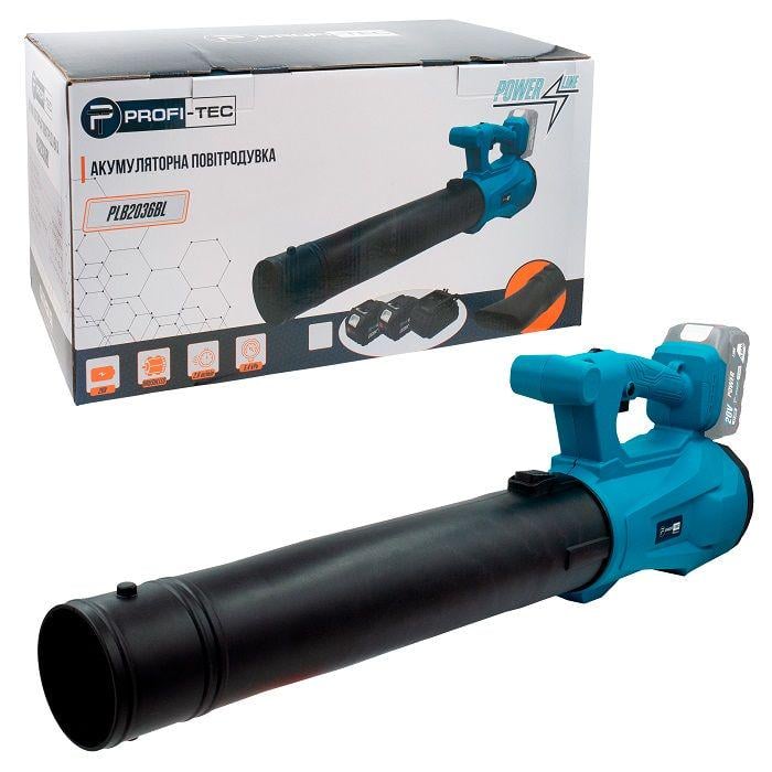 Повітродувка акумуляторна садова PROFI-TEC 20V PLB2036BL без акумуляторів та зарядного пристрою (005948)