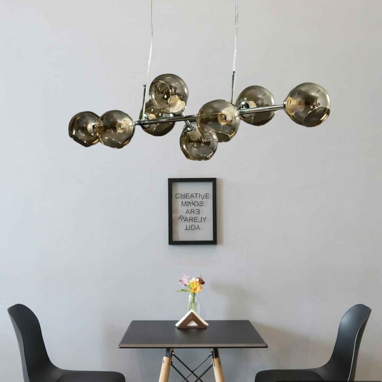 Люстра Svet на восемь стеклянных плафонов под лампы Е27 Хром (933-8CR CR)