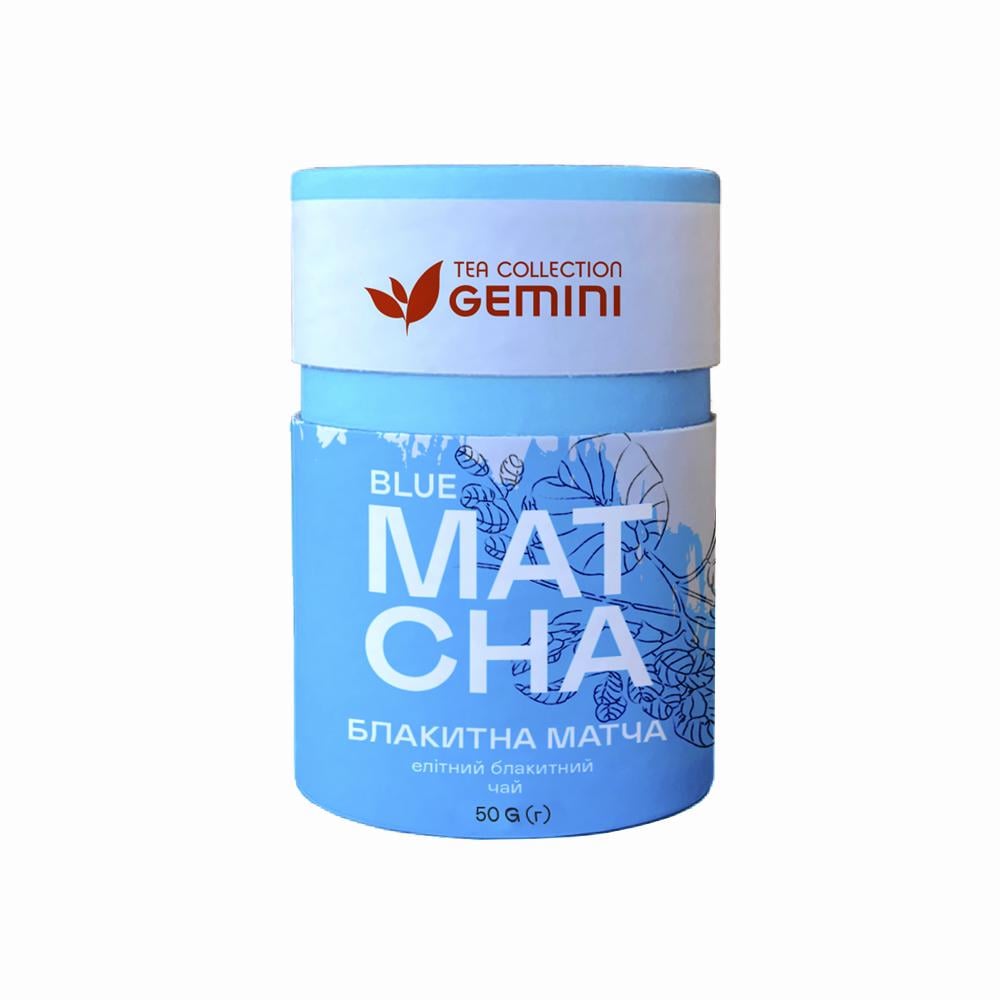 Чай пудровий Gemini Tea Collection Blue Matcha 50 г (4820156431734)