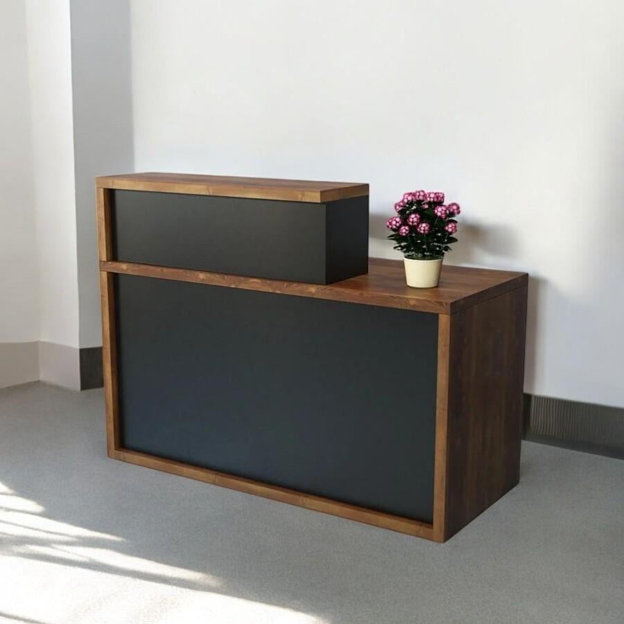 Стойка-ресепшн/4 Tobi Sho правосторонняя для офиса/салона 1600х600х1050 мм Фаервуд/Черный (90766865) - фото 5