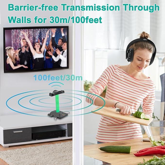 Навушники WallarGe Bluetooth подвійні бездротові з радіопередавачем - фото 8 Навушники WallarGe Bluetooth подвійні бездротові з радіопередавачем - фото 8