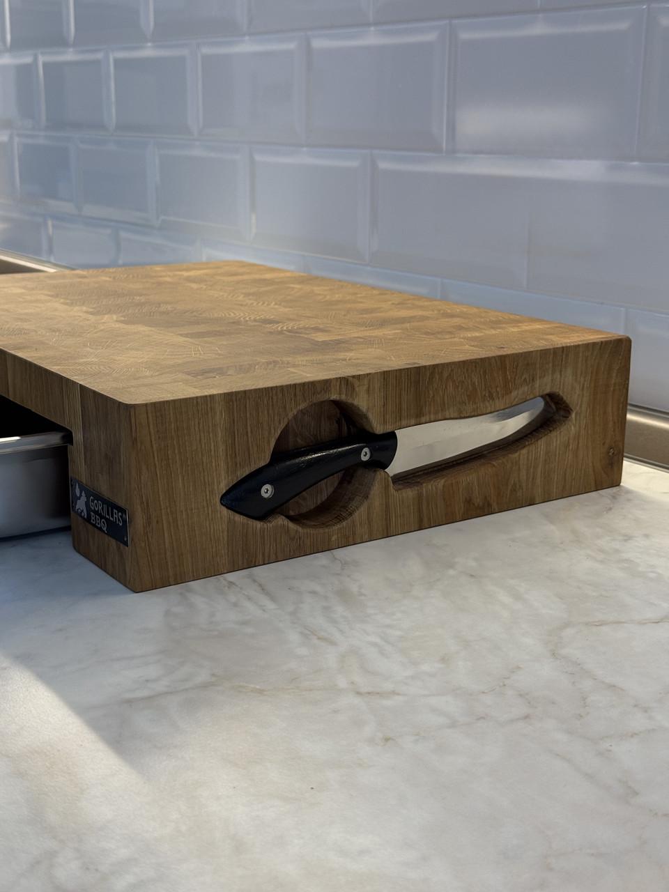 Набор кухонный Gorillas BBQ торцевая доска с гастроемкостью и набором из 2-х ножей (DS59) - фото 5 Набор кухонный Gorillas BBQ торцевая доска с гастроемкостью и набором из 2-х ножей (DS59) - фото 5