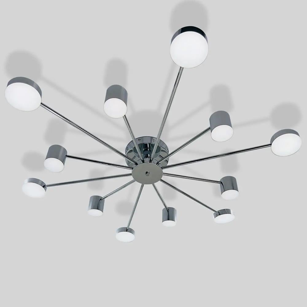 Люстра потолочная светодиодная Light House SY-18898/12 CR 144W 1200х130 мм Хром