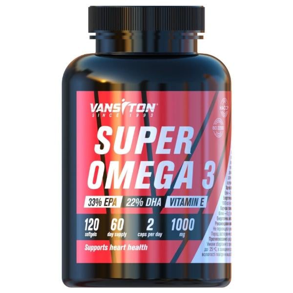 Жирные кислоты для спорта Vansiton Super Omega 3 120 капс. (23469131)