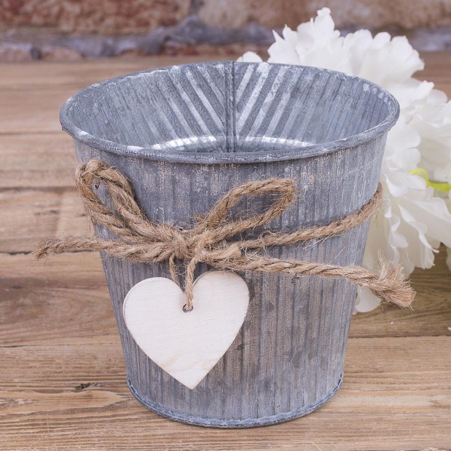 Металлическое кашпо с бантом (3194)