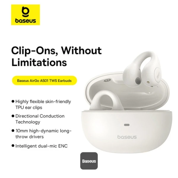 Навушники BASEUS AS01 AirGo White (2372163129) - фото 3
