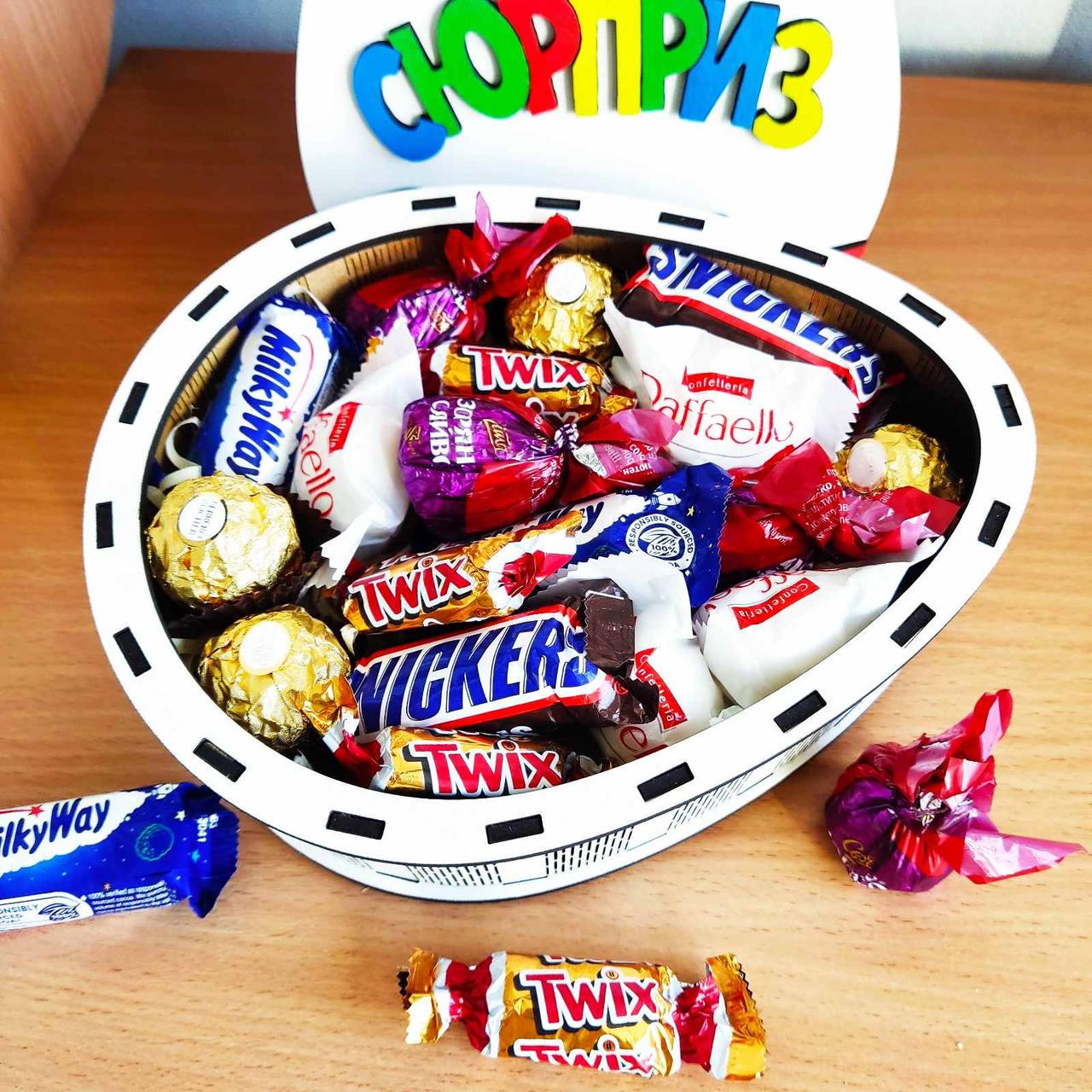 Подарочный бокс киндер с конфетами для девушки/ребенка на день рождения/на праздник (ar94) - фото 3