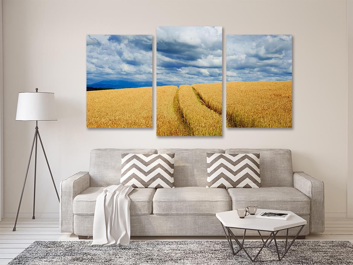 Картина модульная в гостиную/спальню Поле пшеницы 53х100 см (Art-678_3) - фото 2