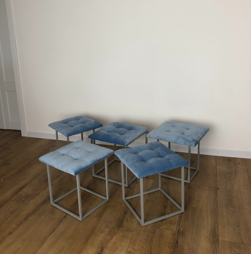 Пуф трансформер велюровий 5в1 50х50х50 см Блакитний (216216) - фото 2 Пуф трансформер велюровий 5в1 50х50х50 см Блакитний (216216) - фото 2