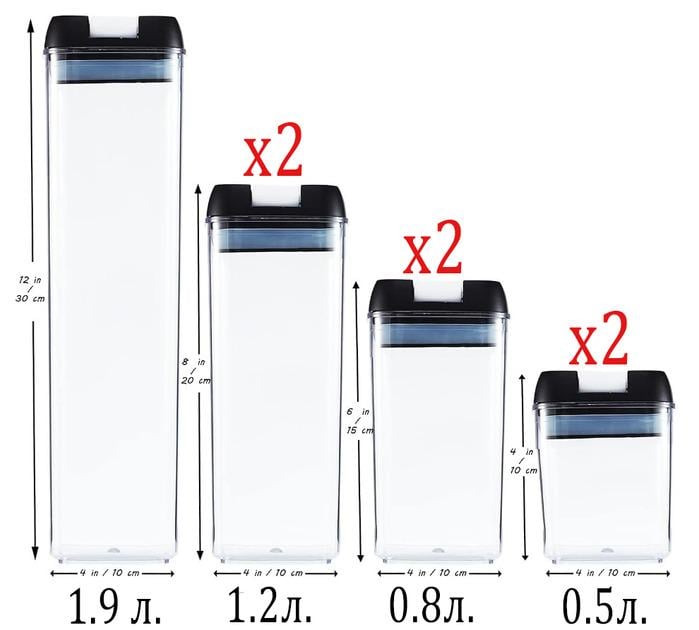 Набор контейнеров Food storage container пластиковых 7 контейнеров (Gt-34) - фото 7