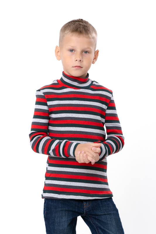 Водолазка утеплена для хлопчика приталеного крою в смужку Носи Своє 98 см Бордовий (6068-022-4)