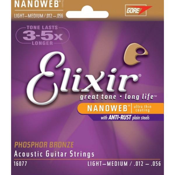 Комплект струн Elixir Phosphor Bronze Nano Web Light-Medium (PB NW LM)