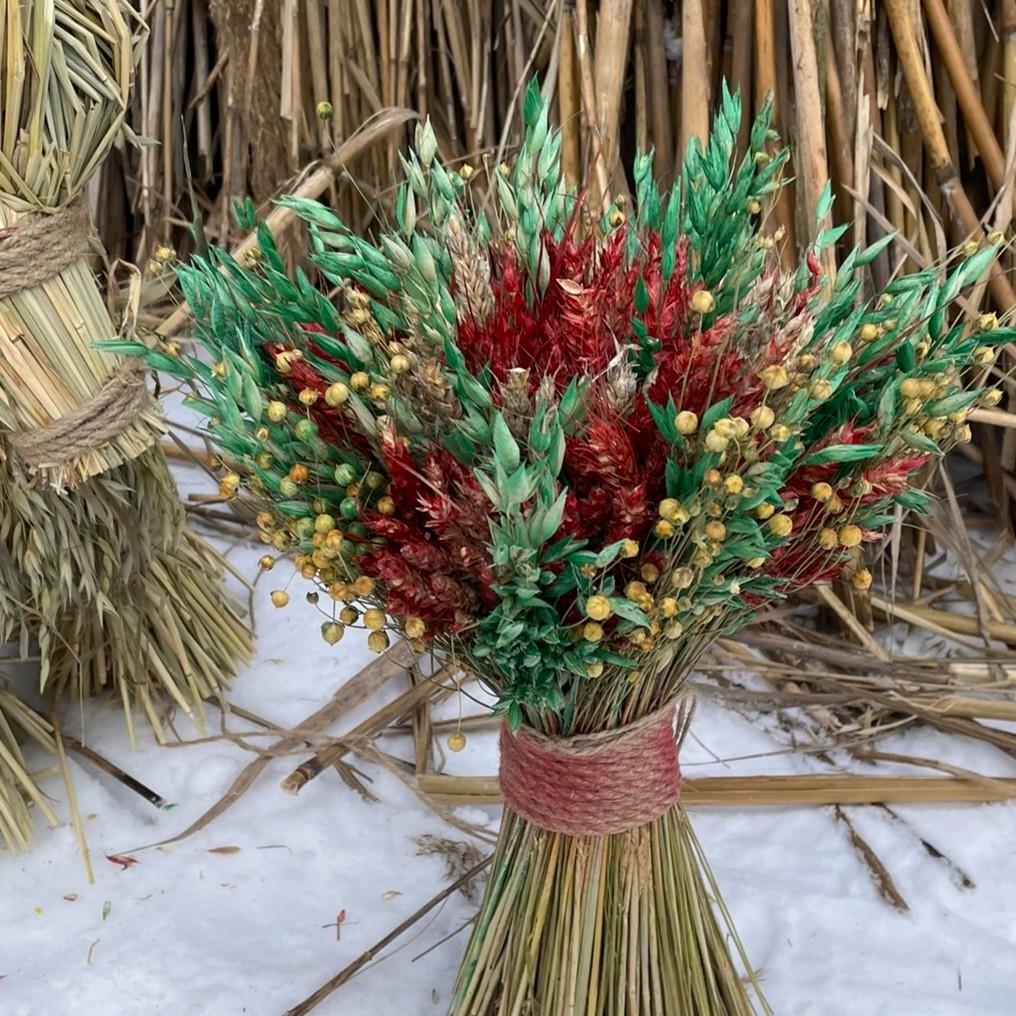 Рождественский дидух из комбинированного колосьев 30 см Разноцветный (2529328226) - фото 3 Рождественский дидух из комбинированного колосьев 30 см Разноцветный (2529328226) - фото 3