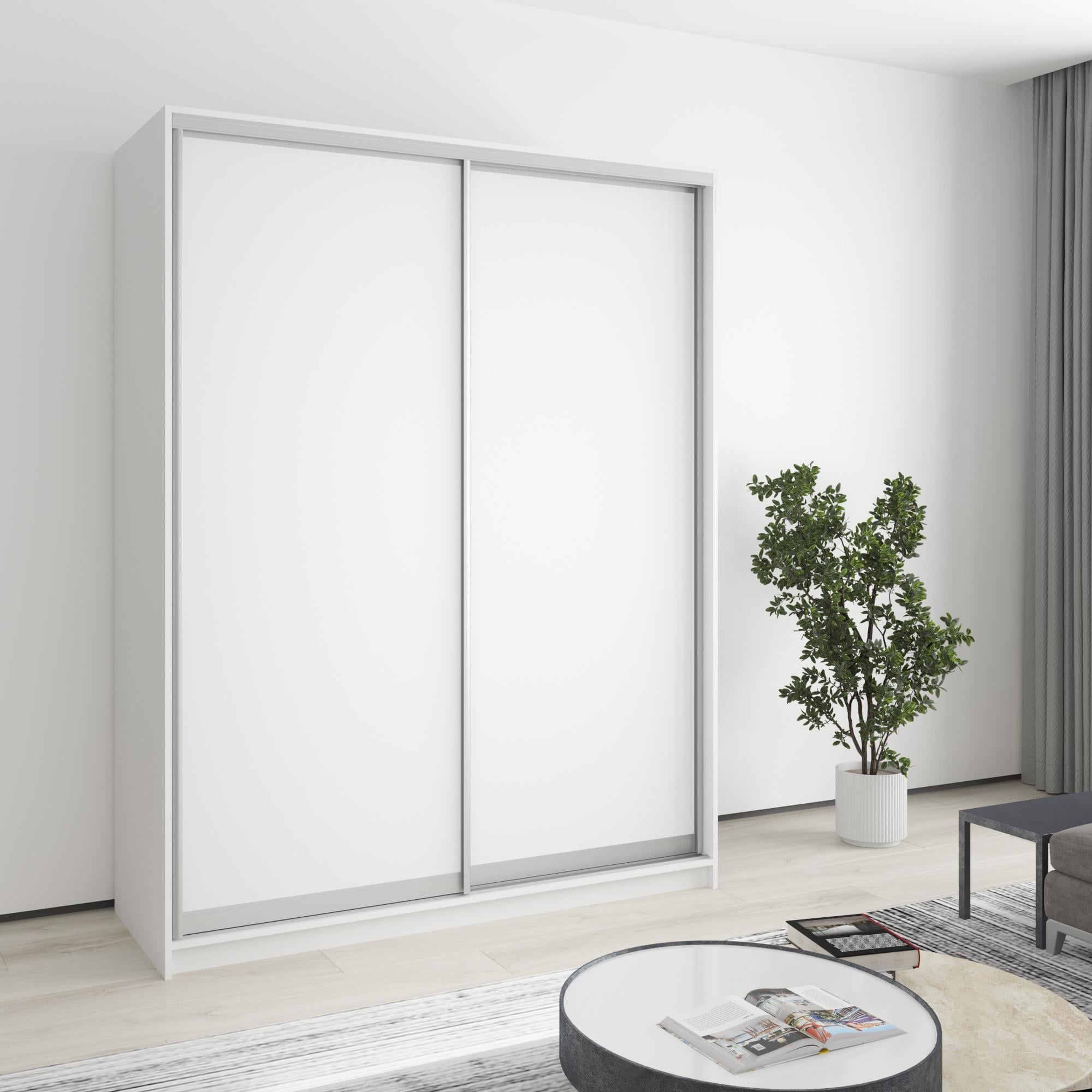 Шкаф-купе двухдверный MebelStar Комбо AL 2 ДСП 160x45x210 см Аляска белый (MBS-2675)