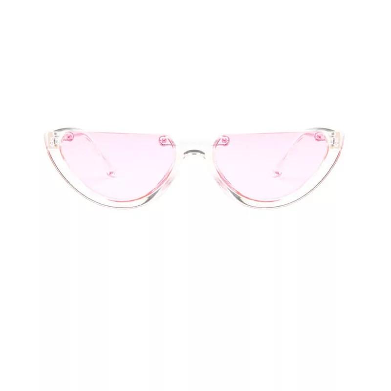 Солнцезащитные очки стильные с обрезанной оправой Розовый