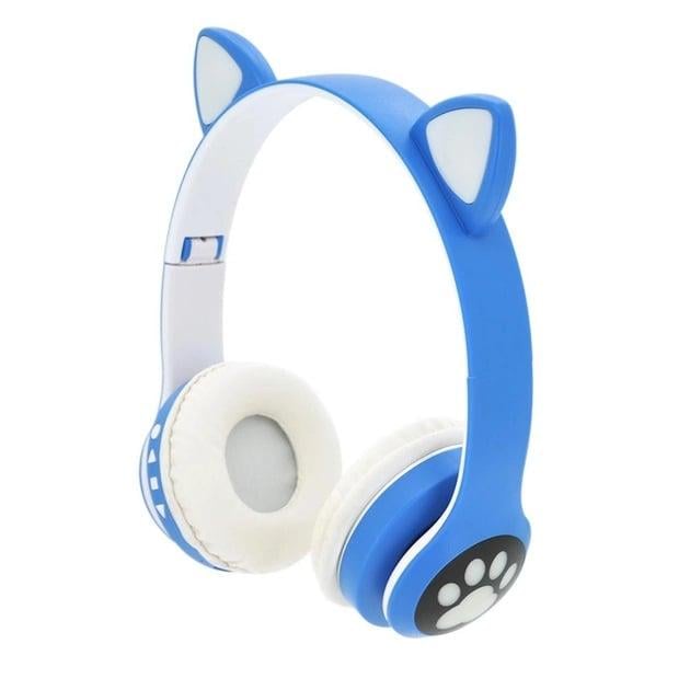 Наушники беспроводные Cat VZV 23M со светящимися кошачьими ушками Blue (tf4345)