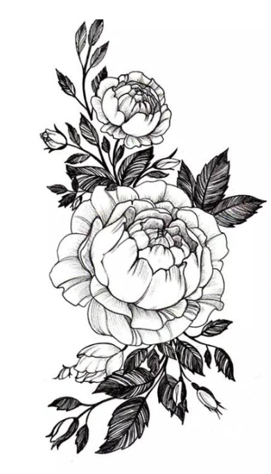 Тату тимчасове водостійке 3D велике Півонії BK-052 18х9 см (4419457) Тату тимчасове водостійке 3D велике Півонії BK-052 18х9 см (4419457)