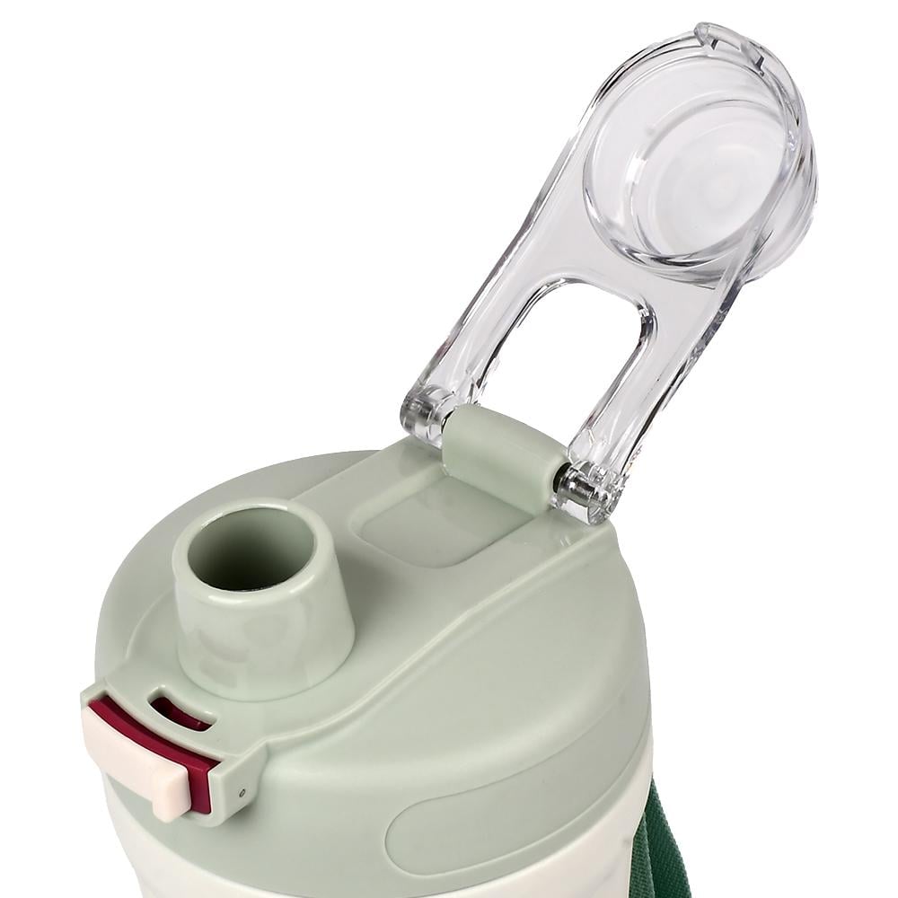 Термокухоль з трубочкою та ручкою GEMEIXION MT-5355 750 мл Зелений з білим (27918443) - фото 3