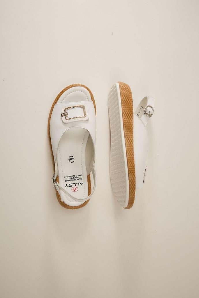 Босоніжки жіночі ALLSY шкіряні р. 37 Білий (195235)