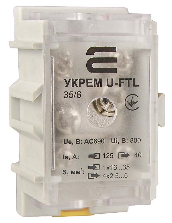 Клемма магистральная АСКО-УКРЕМ с защитной крышкой U-FTL 35/6 Клемма магистральная АСКО-УКРЕМ с защитной крышкой U-FTL 35/6