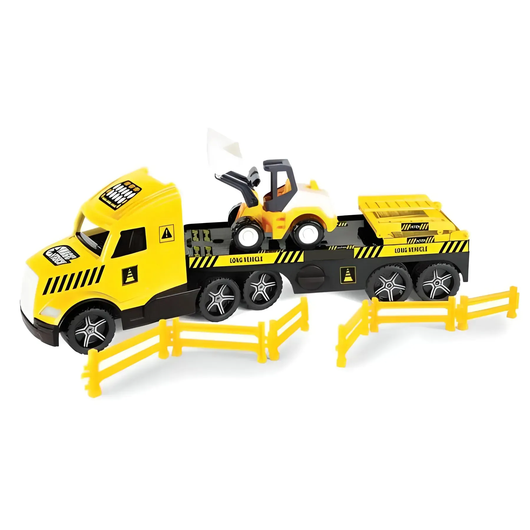 Игрушечный грузовик с бульдозером Magic Truck Technic из полипропилена со световыми эффектами 79 см Желтый (150-98-36430)