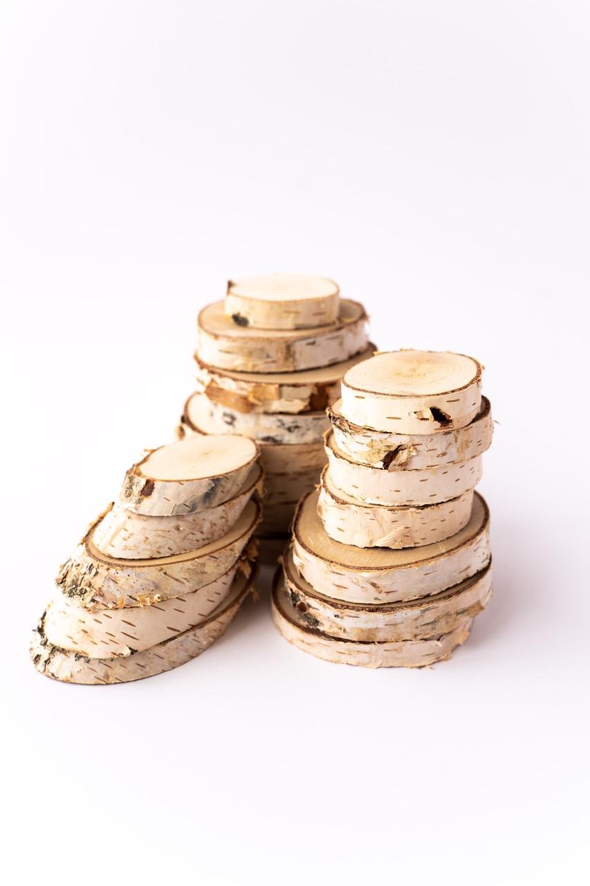 Набір зрізів із дерева береза 20 шт. (25685589) - фото 3 Набір зрізів із дерева береза 20 шт. (25685589) - фото 3