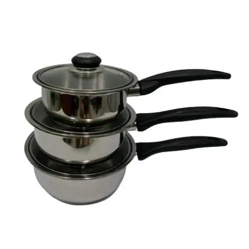 Набор ковшей Empire EM-5516 "Зебра" с крышкой из нержавеющей стали 1.1/1.75/2.3 л 3 пр.