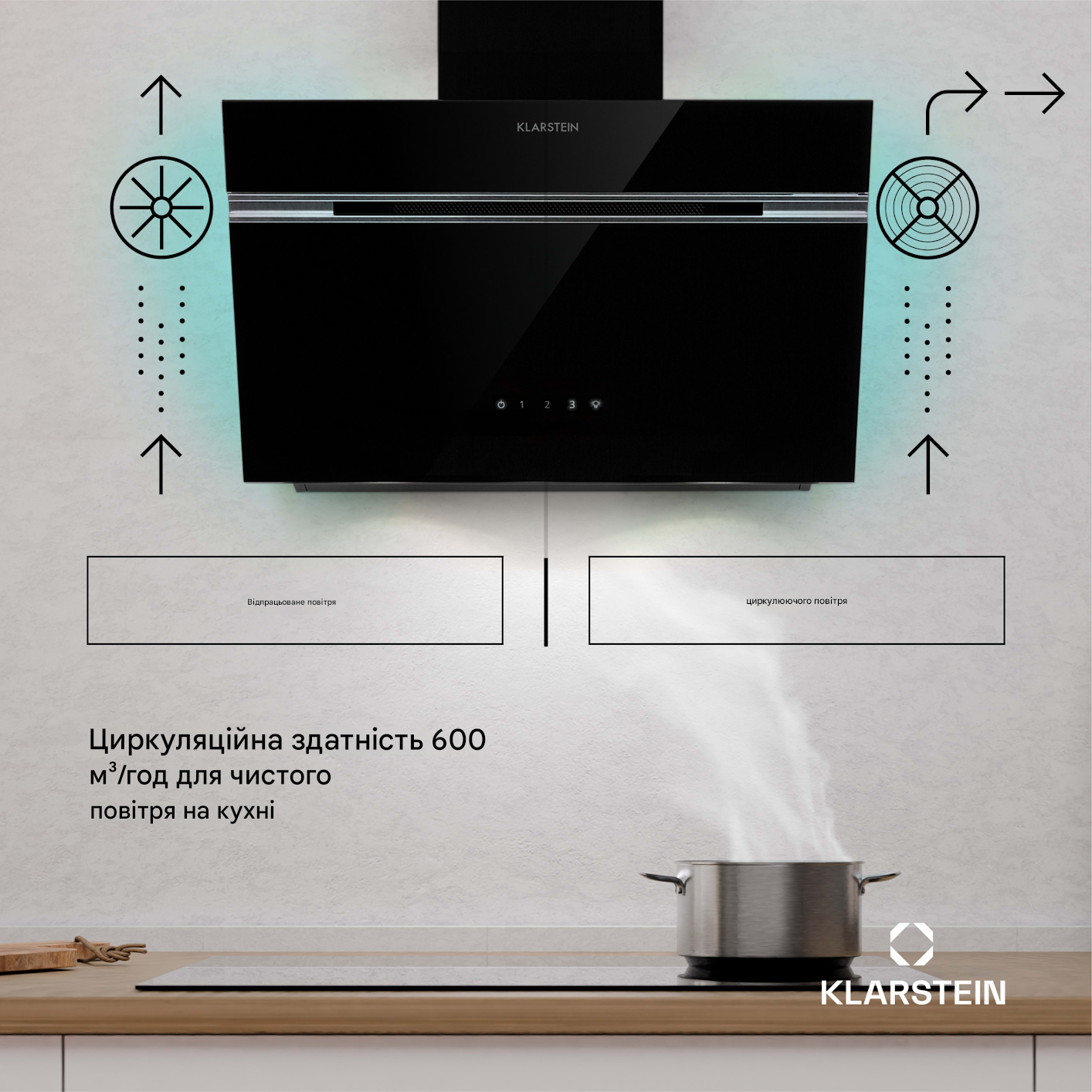 Витяжка KLARSTEIN Alina 60 см 600 м3/год 230 Вт (10046568) - фото 5 Витяжка KLARSTEIN Alina 60 см 600 м3/год 230 Вт (10046568) - фото 5