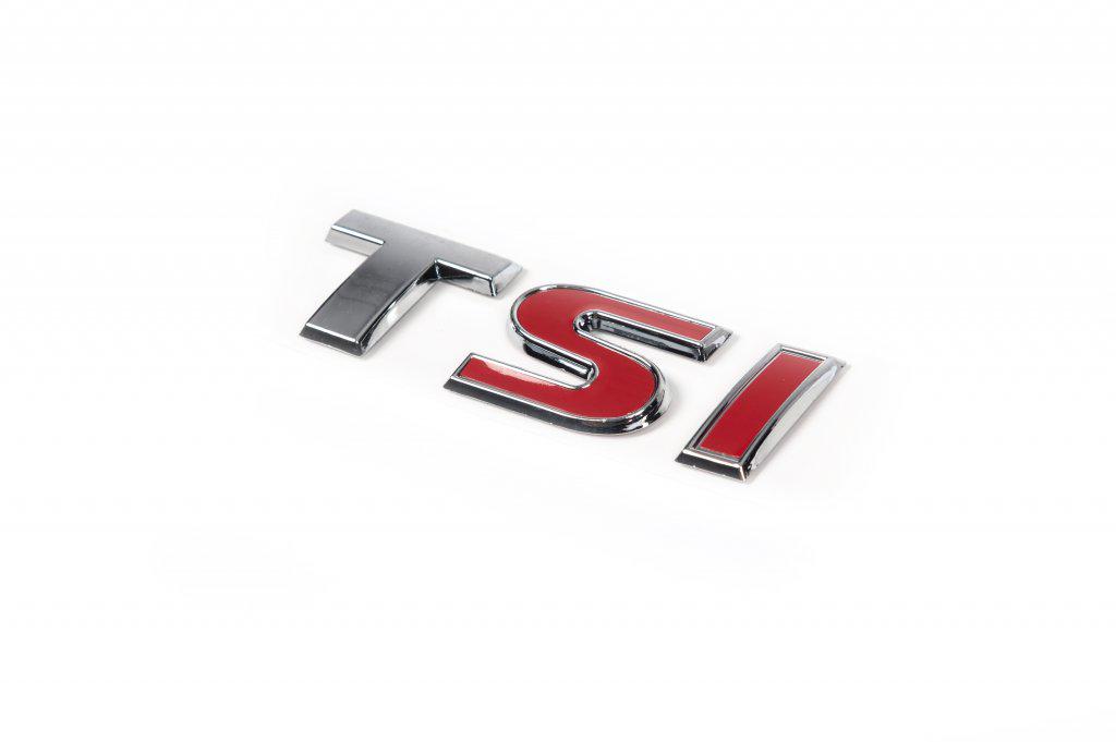 Напис TSI T - хром SI - червона Davs Auto для Volkswagen Golf 6 abs-пластик Хром
