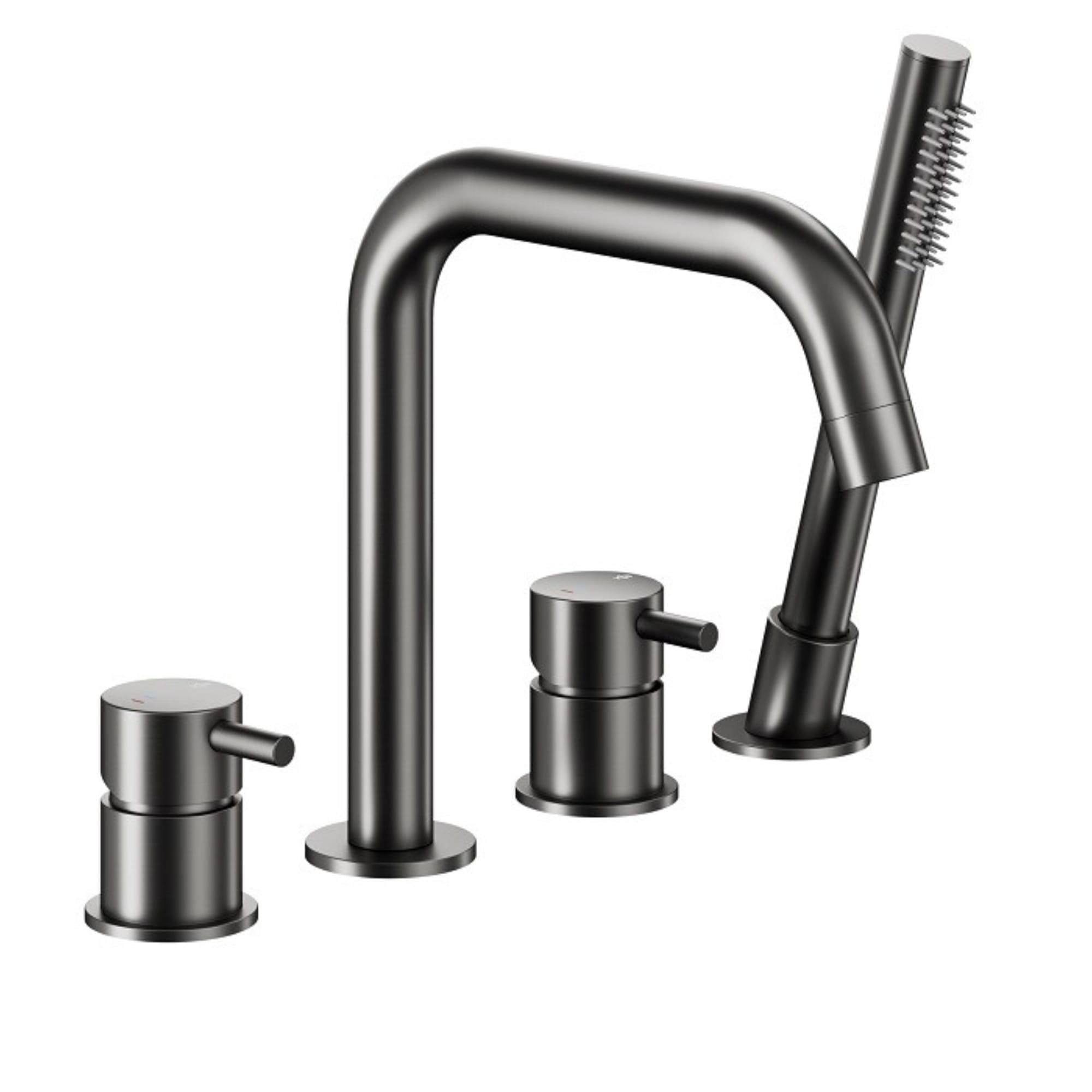 Смеситель для ванны KFA Armatura Moza двухрычажный с ручной лейкой Серый (5035-210-61)