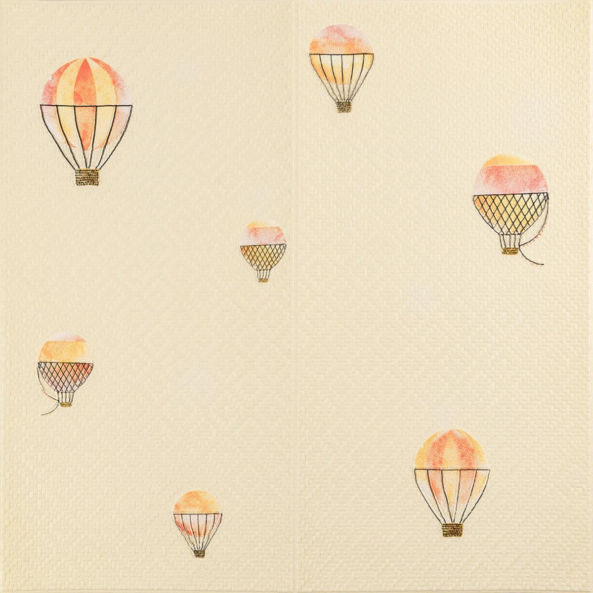 Панель стінова у вигляді цегли 3D 700х700х4 мм Повітряні кулі рогожка SW-00001973