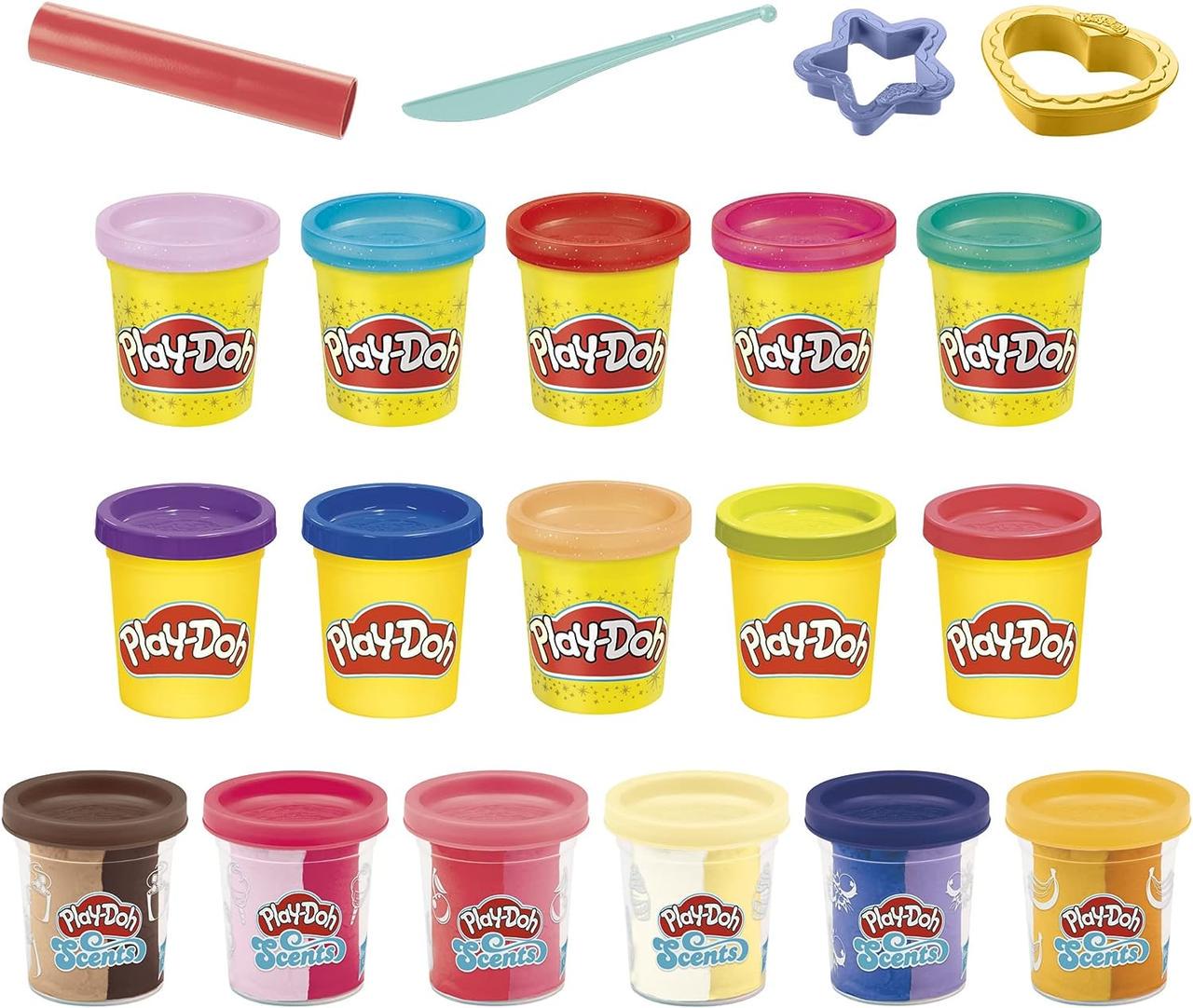 Дитячий Ігровий набір пластиліну Play-Doh Sparkle and Scents Variety 16 банок (2053377106)