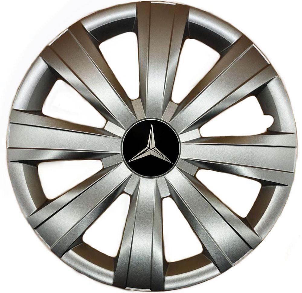 Колпаки SJS 328 з логотипом Mercedes-Benz R15 4 шт. Серебристый (2654558516)