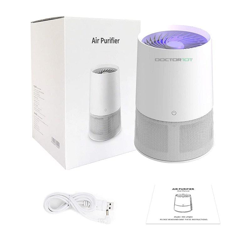 Очищувач повітря безшумний AirFlover-101 USB з УФ-лампою/іонізація/HEPA фільтр (KW-JHQ03)