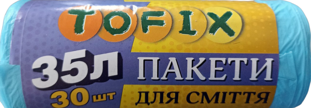 Пакеты для мусора Tofix 35 л 30 шт. Голубой Пакеты для мусора Tofix 35 л 30 шт. Голубой