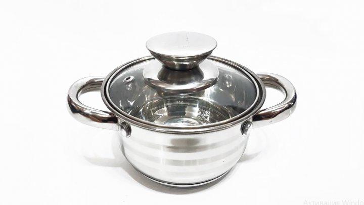 Каструля Unique UN-5004 із нержавіючої сталі з кришкою