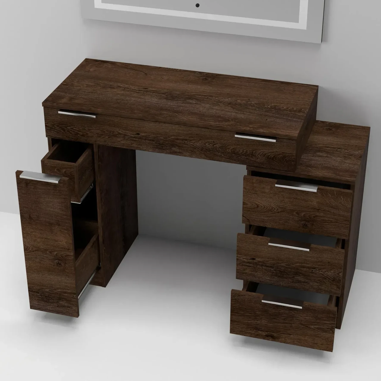 Стол-трюмо туалетный Kontinent Krystal 1200х452х847 мм Дуб Конкордия (79643752) - фото 3 Стол-трюмо туалетный Kontinent Krystal 1200х452х847 мм Дуб Конкордия (79643752) - фото 3