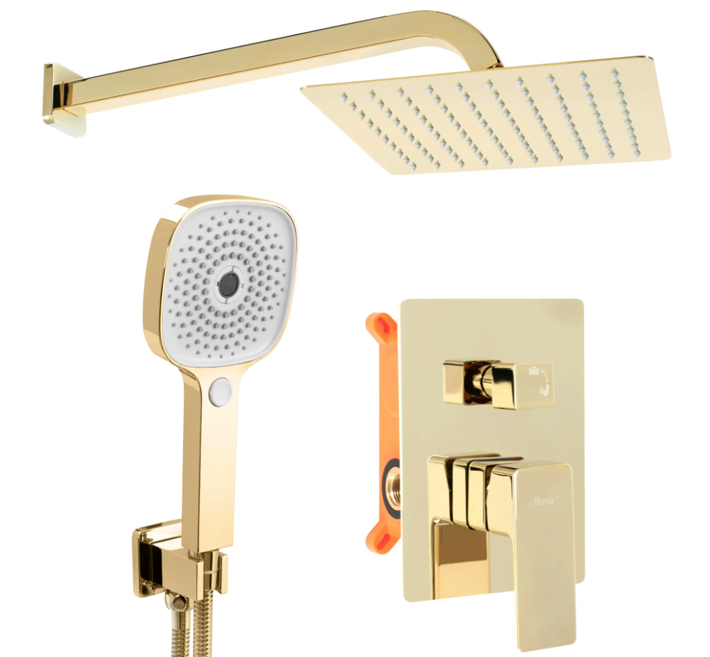 Душевой гарнитур скрытого монтажа Rea ORIXP 8464 BOX Gold (117374)