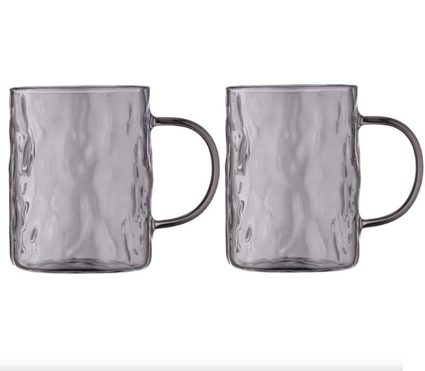 Набор чашек Ardesto Shine 260 мл 2 шт. Прозрачный/Серый (AR2626GG)
