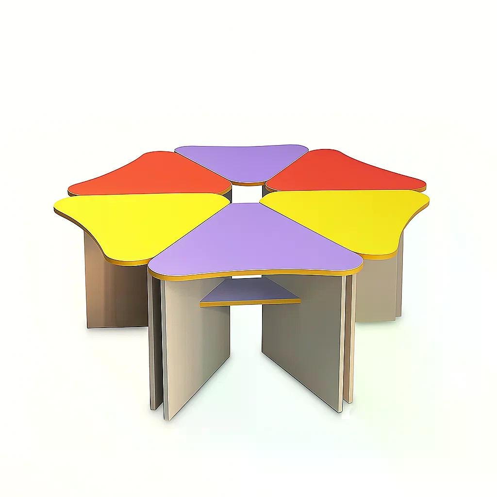 Детский стол Ромашка DS-869-2 Желтый/Лаванда/Красный