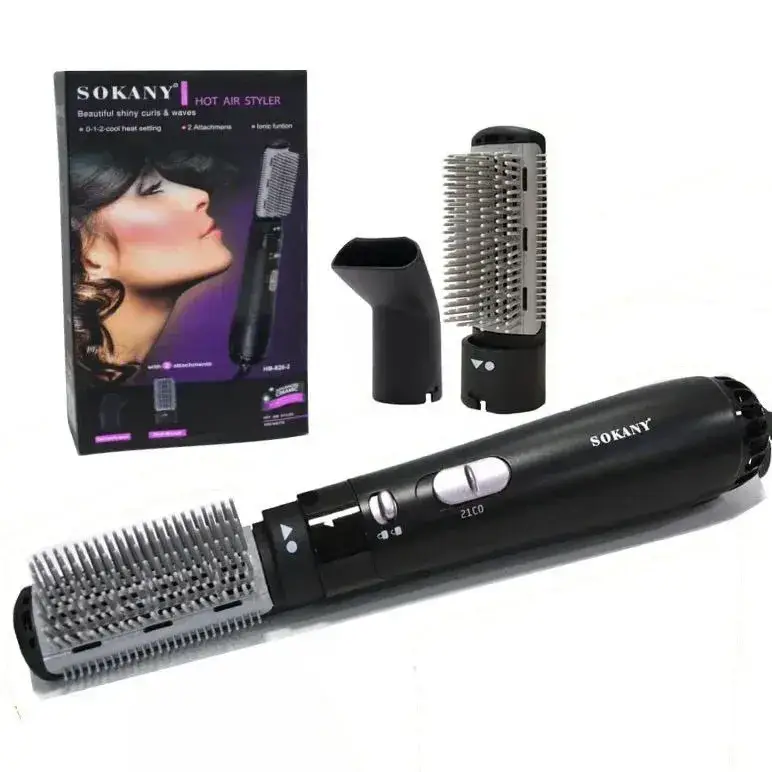 Фен щітка багатофункціональна HB-826-2 для укладання волосся 2 насадки 1000 Вт Фен щітка багатофункціональна HB-826-2 для укладання волосся 2 насадки 1000 Вт
