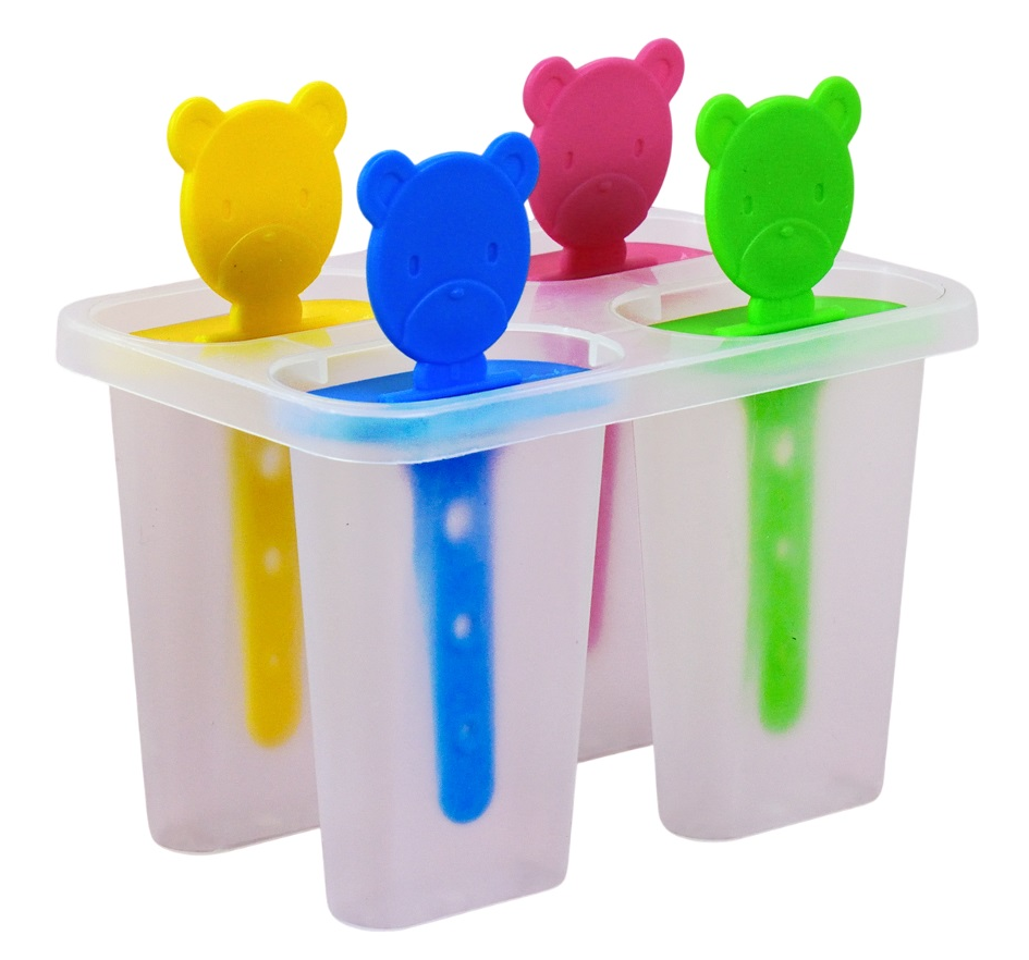 Формы для мороженого Stenson Мишка 4 шт. 13,5x11,5x8,5 см Разноцветный (R92502)