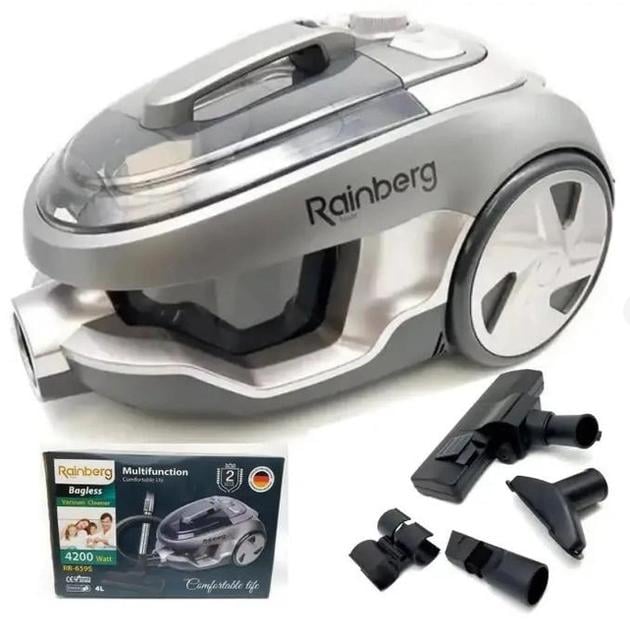 Пилосос Rainberg RB-659 S мультициклонного типу з контейнером 4 л 4200 Вт (13355383) Пилосос Rainberg RB-659 S мультициклонного типу з контейнером 4 л 4200 Вт (13355383)