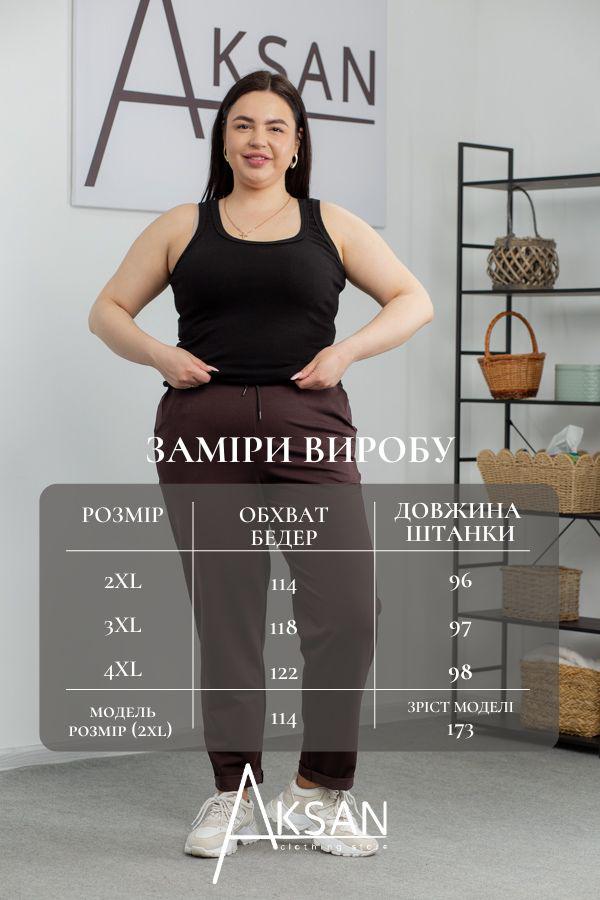 Спортивні штани жіночі AKSAN 2XL Коричневий (22.1530_brown_50(2XL)) - фото 4
