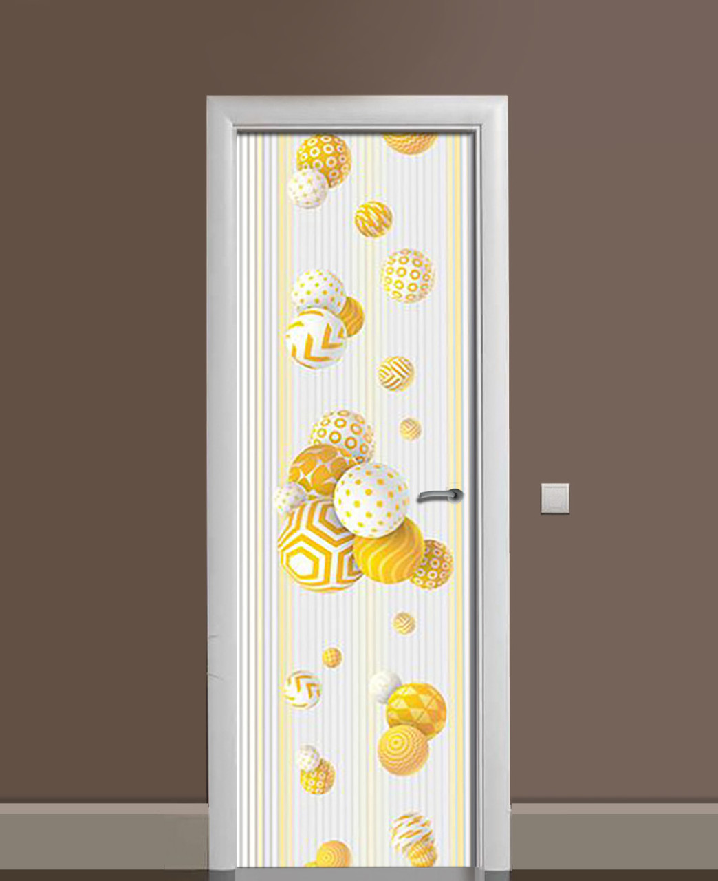 Наклейка 3D на дверь Zatarga "Шары в узорах" виниловая 650х2000 мм