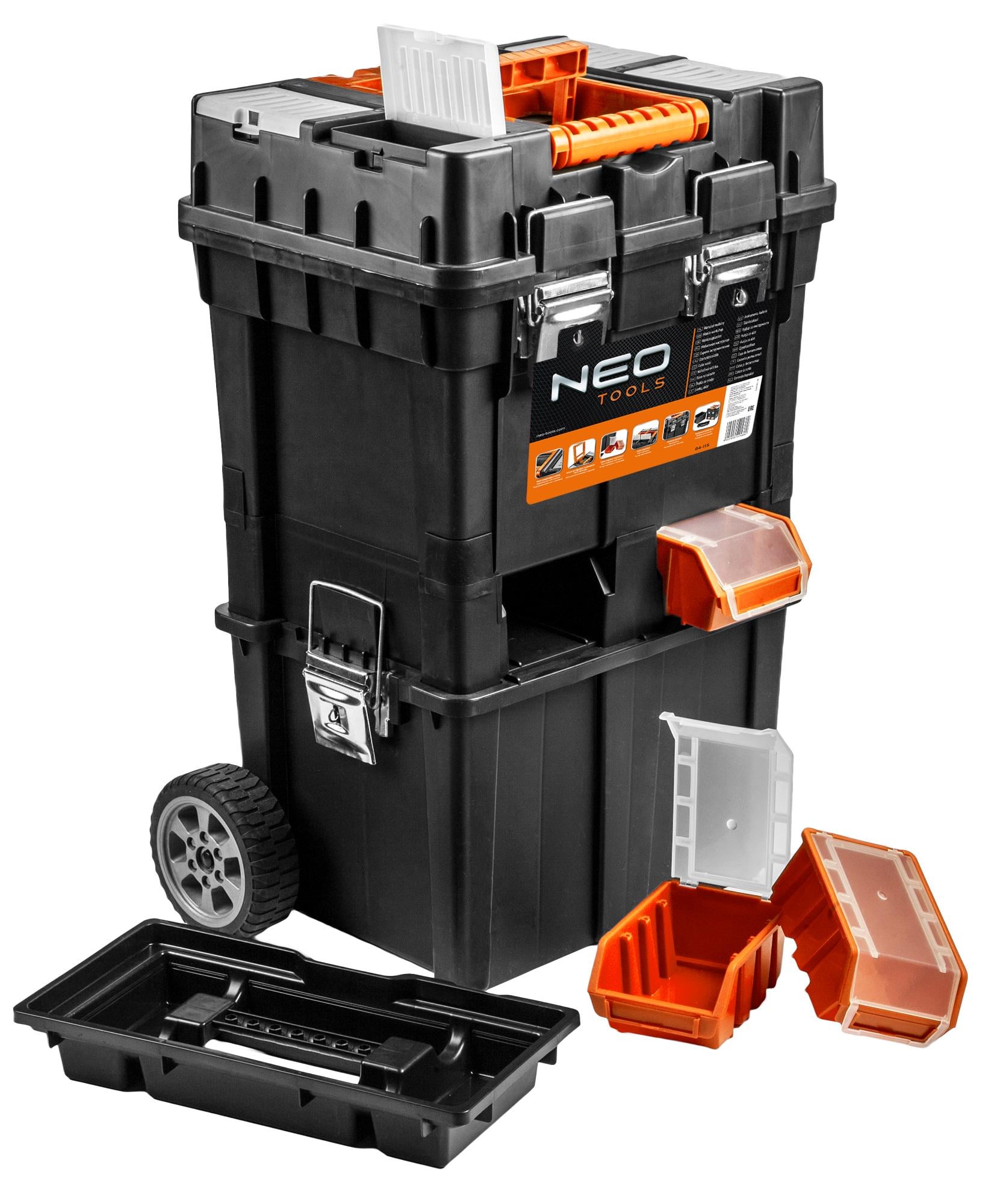 Ящик для інструментів на колесах NEO tools 84-115 70,5х40x40 см Чорний/Помаранчевий (33087902)