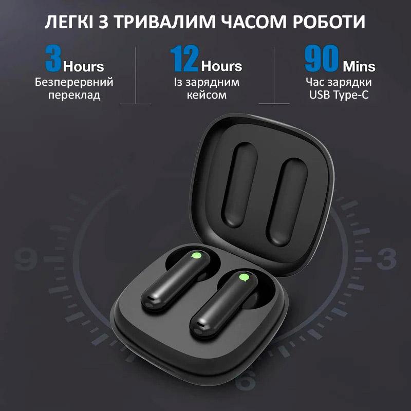 Переводчик наушники Timekettle WT2 Edge AI двухсторонний синхронный перевод 40 языков онлайн Black (2000996217404) - фото 4