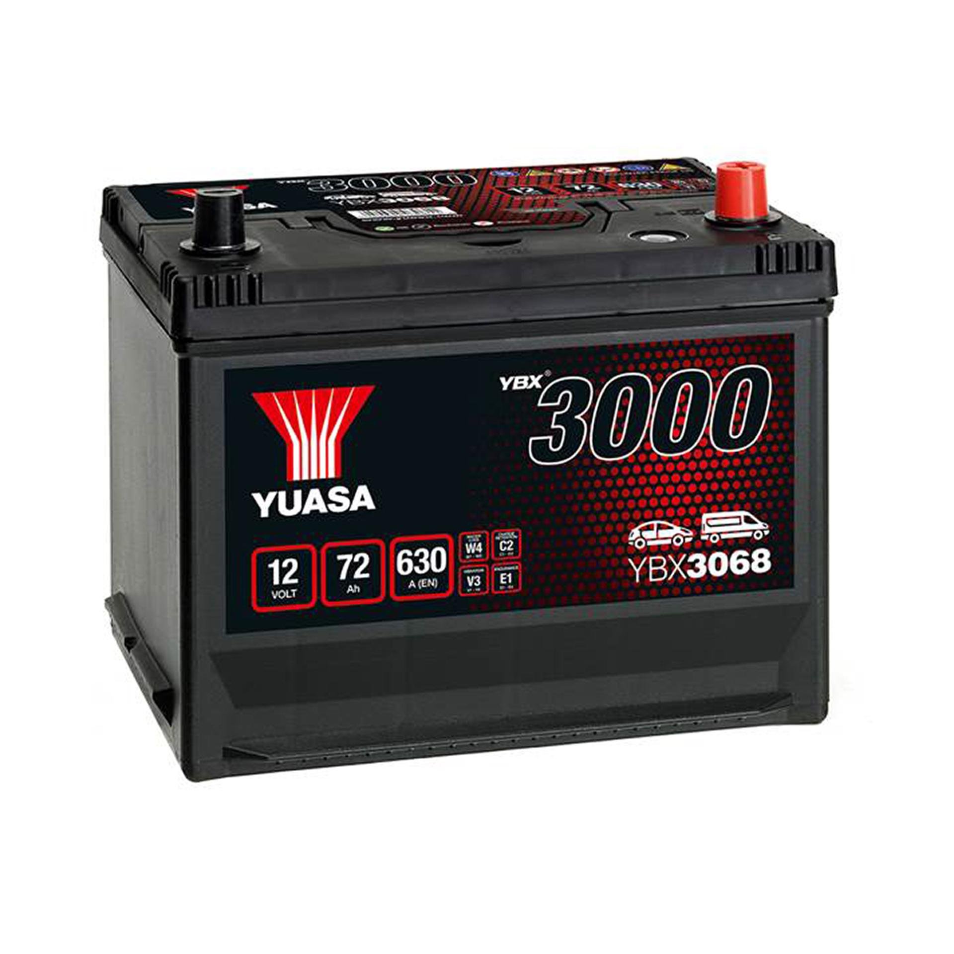 Аккумулятор Yuasa YBX3068 12 V 72 Ah 630 A