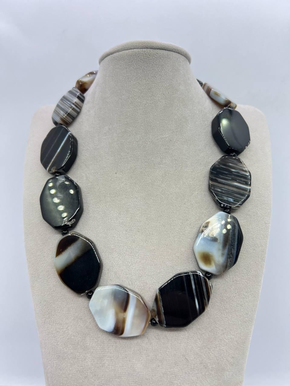 Бусы агат 44 см Разноцветный (11271)