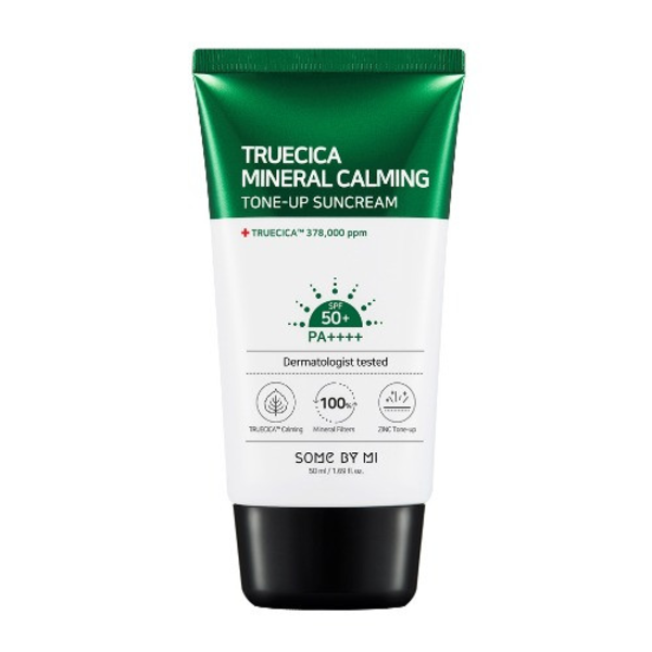 Крем Some by Mi Truecica Mineral Calming Tone up Suncream SPF 50PA++++ сонцезахисний для проблемної чутливої шкіри 50 мл - фото 1